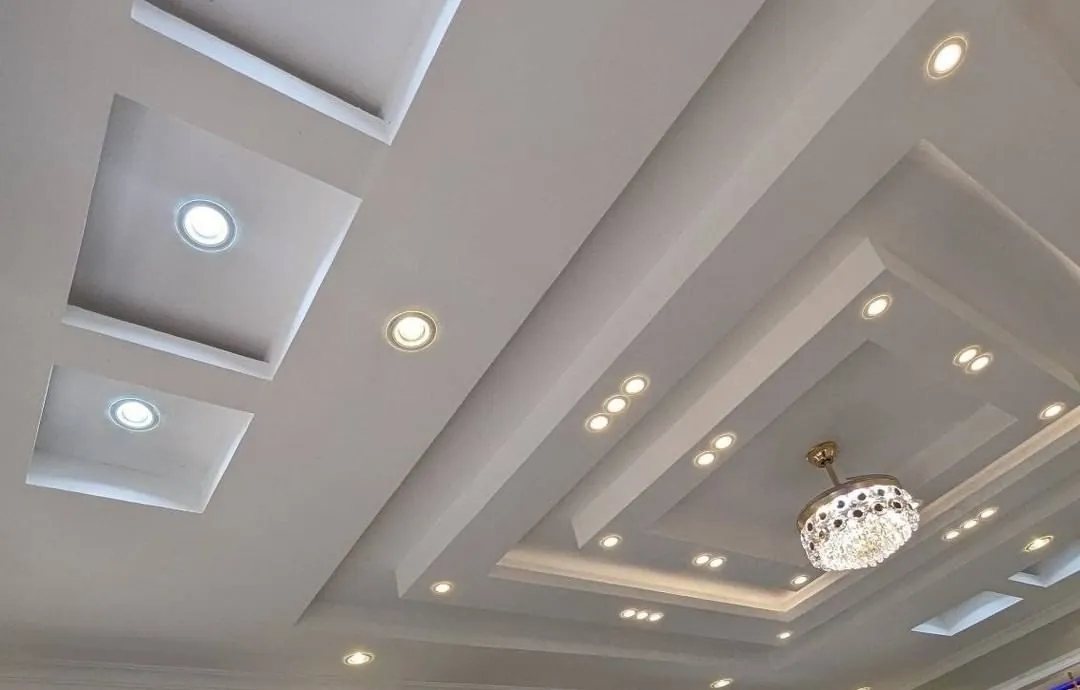 Tray ceiling with spotlights and pendant installed by a licensed electrician, Nairobi